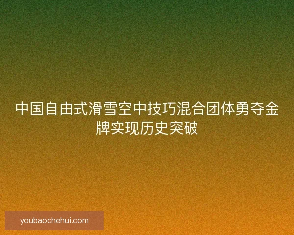 中国自由式滑雪空中技巧混合团体勇夺金牌实现历史突破