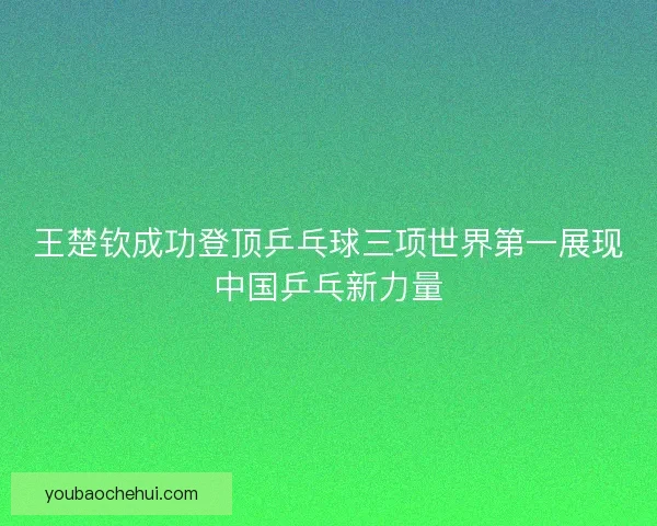 王楚钦成功登顶乒乓球三项世界第一展现中国乒乓新力量