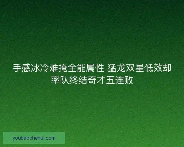 手感冰冷难掩全能属性 猛龙双星低效却率队终结奇才五连败