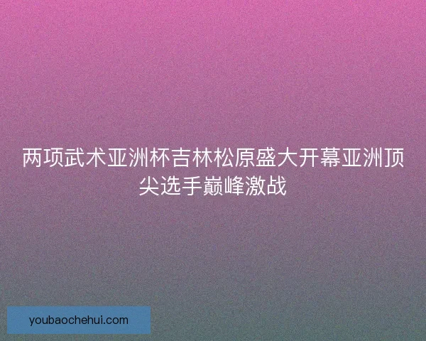 两项武术亚洲杯吉林松原盛大开幕亚洲顶尖选手巅峰激战