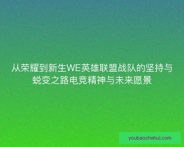 从荣耀到新生WE英雄联盟战队的坚持与蜕变之路电竞精神与未来愿景