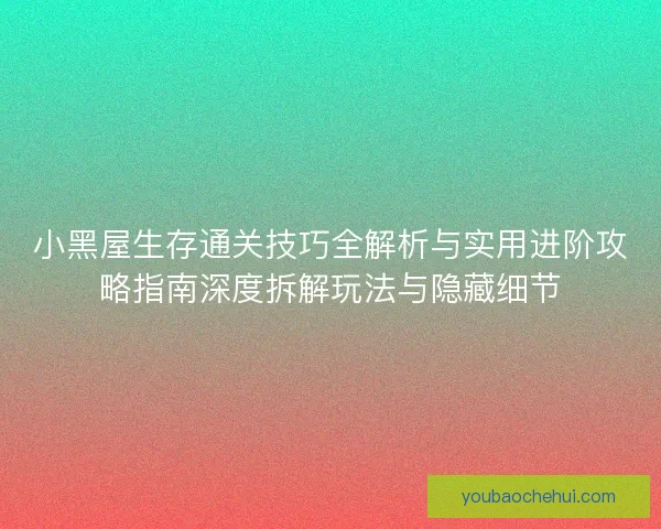 小黑屋生存通关技巧全解析与实用进阶攻略指南深度拆解玩法与隐藏细节 小黑屋生存通关技巧全解析与实用进阶攻略指南深度拆解玩法与隐藏细节